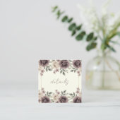 Dusty Mauve & Ivory Bloom Botanische bruiloft Vierkante Visitekaartje (Staand voorkant)
