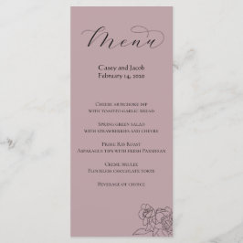 Dusty Mauve Menu for Weddings or Events