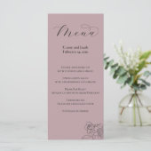 Dusty Mauve Menu for Weddings or Events (Staand voorkant)