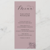 Dusty Mauve Menu for Weddings or Events (Voorkant)