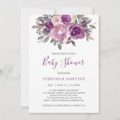 Dusty Mauve Paars Blush Botanical Baby shower Kaart (Voorkant)