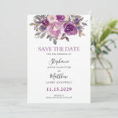 Dusty Mauve Paars Blush Botanical Wedding Save The Date (Staand voorkant)