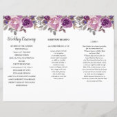 Dusty Mauve Paars Blush Floral Order of Service (Achterkant)
