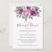 Dusty Mauve Paars Roos Botanical Rehearings Dinner Kaart (Voorkant)