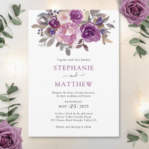 Dusty Mauve Paarse Blush Floral Botanical Wedding