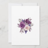 Dusty Mauve Paarse Blush Floral Botanical Wedding Kaart (Achterkant)