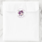 Dusty Mauve Paarse Blush Floral Botanical Wedding Ronde Sticker (Tas)