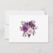 Dusty Mauve Paarse Blush Floral Botanical Wedding RSVP Kaartje (Achterkant)