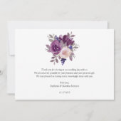 Dusty Mauve Paarse Blush Floral Wedding Bedankkaart (Achterkant)