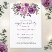 Dusty Mauve Paarse Botanical Engagement Party Kaart