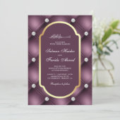 Dusty Mauve Paarse getufte diamanten moslim bruilo Kaart (Staand voorkant)