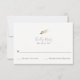 Dusty Mauve Pampas Grass Bruiloft RSVP Kaart