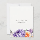 Dusty Mauve Peach Peony bruiloft uitnodiging (Achterkant)