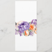 Dusty Mauve Peach Pioenrozen Bruiloft Menu Kaart (Achterkant)