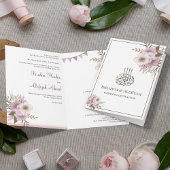 Dusty Mauve Pink Floral Islamic Muslim Wedding
