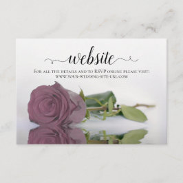 Dusty Mauve Pink Rose Elegant Wedding Website Informatiekaartje