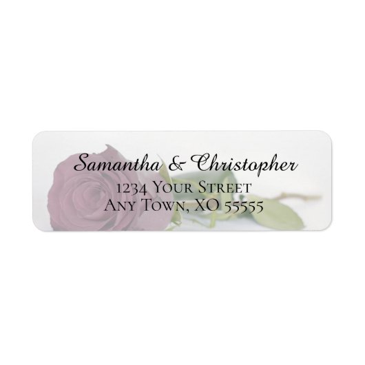 Dusty Mauve Pink Rose Wedding Return Address Etiket (Voorkant)
