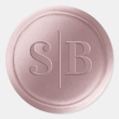 Dusty Mauve Pink Wax Seal Wedding Monogram Sticker (Voorkant)