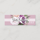 Dusty Mauve Roos Bloemen Eenvoudige Persoonlijke Mini Visitekaartje (Voorkant)