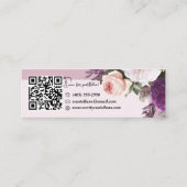 Dusty Mauve Roos Bloemen Eenvoudige Persoonlijke Mini Visitekaartje (Achterkant)