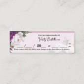 Dusty Mauve Roos Bloemensalon Bladwijzer Afspraak Mini Visitekaartje (Achterkant)