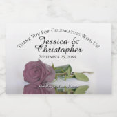 Dusty Mauve Roos Classy Wedding Bedankt Mini Sparkling Wijnetiket (Enkel label)