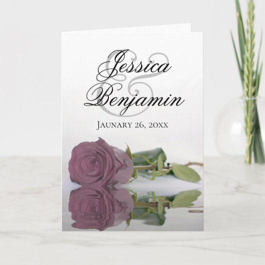 Dusty Mauve Roos Elegant Romantic Photo Wedding (Voorkant)