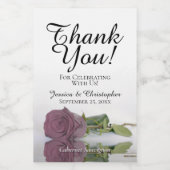 Dusty Mauve Roos Elegant Wedding Bedankt Mini Wijn Etiket (Enkel label)