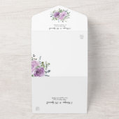 Dusty Mauve Roos Eucalyptus Botanical Wedding All In One Uitnodiging (Buitenkant)