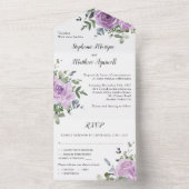 Dusty Mauve Roos Eucalyptus Botanical Wedding All In One Uitnodiging (Binnen)