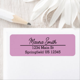 Dusty mauve roze minimalistische retouradreslabels etiket