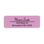 Dusty mauve roze minimalistische retouradreslabels etiket (Voorkant)