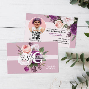 Dusty Mauve  Rozen Floral Beauty Stylist Visitekaartje