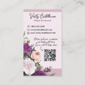 Dusty Mauve  Rozen Floral Boutique QR Code Visitekaartje (Achterkant)