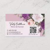 Dusty Mauve  Rozen Floral Boutique QR Code Visitekaartje (Achterkant)