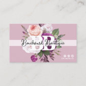 Dusty Mauve  Rozen Floral Boutique QR Code Visitekaartje (Voorkant)