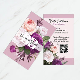 Dusty Mauve Rozen Floral Boutique QR Code Visitekaartje