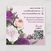 Dusty Mauve  Rozen Floral Eenvoudig Persoonlijk Vierkante Visitekaartje (Achterkant)