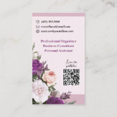 Dusty Mauve Rozen Floral Eenvoudig Persoonlijk Visitekaartje (Achterkant)