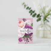 Dusty Mauve Rozen Floral Eenvoudig Persoonlijk Visitekaartje (Staand voorkant)