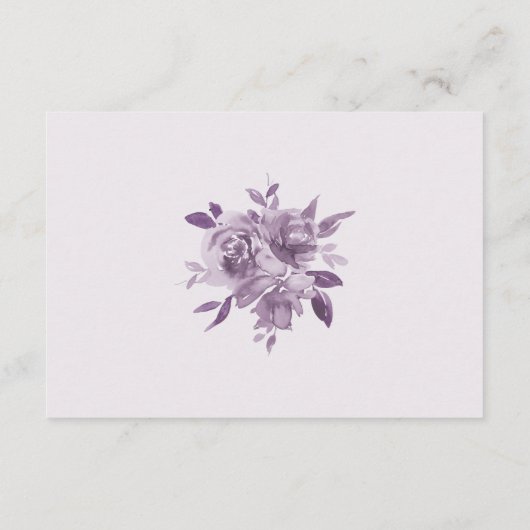 Dusty Mauve Waterverf Floral Wedding Details Informatiekaartje (Achterkant)
