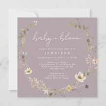 Dusty Mauve Wildflower Baby in bloei Baby shower