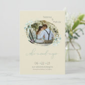 Dusty Mellow Yellow Ze zei ja foto Save The Date (Staand voorkant)