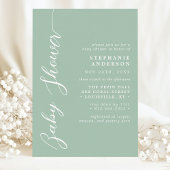 Dusty Mint Eenvoudig Modern Script Baby shower Kaart