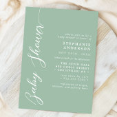 Dusty Mint Eenvoudig Modern Script Baby shower Kaart