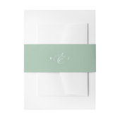 Dusty Mint Elegant Eenvoudig Monogram Bruiloft Uitnodigingen Wikkel (Voorkant Voorbeeld)