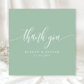 Dusty Mint Green minimalistisch script bruiloft Bedankkaart