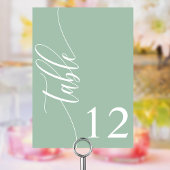 Dusty Mint Groen Moderne Kalligrafie Bruiloft Kaart