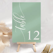 Dusty Mint Groen Moderne Kalligrafie Bruiloft Kaart