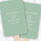Dusty Mint minimalistisch huwelijksprogramma Handwaaier